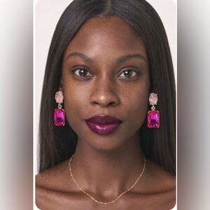 Elegant Pink and Gold Drop Earrings